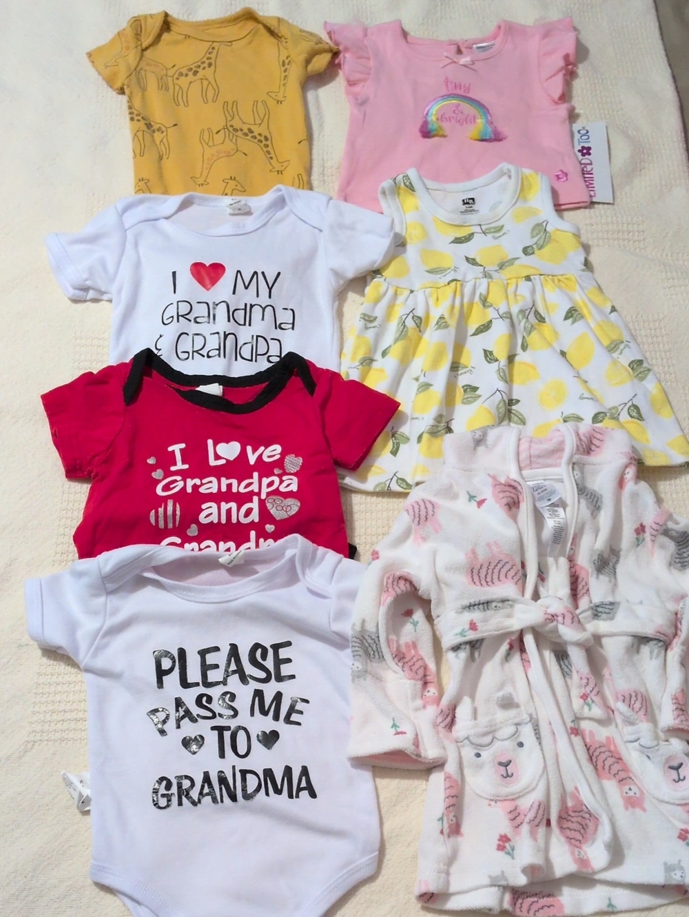 Assorted Baby Clothes Inc, Bodysuits, Bathrobe Shirt And Dress 3-6 M
